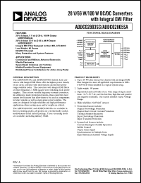 ADDC02803SC datasheet: 28V/66W DC/DC Converter Vin=16-50V, Vo=3.3V@21A w/EMI Filter ADDC02803SC