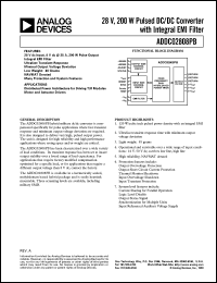 ADDC02808PB datasheet: 28 V, 200 W Pulsed DC/DC Converter with Integral EMI Filter ADDC02808PB