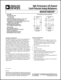ADG439F datasheet: High Performance 4/8 Channel Fault-Protected Analog Multiplexers ADG439F