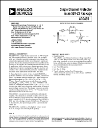 ADG465 datasheet: Single Channel Protector in an SOT-23 Package ADG465