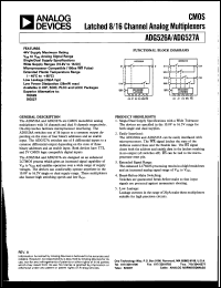 ADG526A datasheet: Latchable 16-Channel Multiplexer (Latched ADG506A) ADG526A