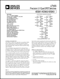 ADG663 datasheet: ±5V, Quad SPST (2NO/2NC) Switch in TSSOP, 2NO/2NC ADG663