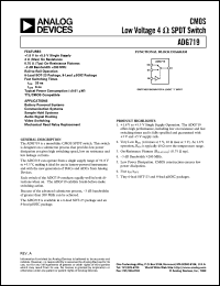 ADG719 datasheet: 5 Ohm, Low Voltage Single SPDT Switch in 6-ld SOT-23 ADG719