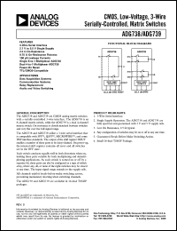 ADG739 datasheet: CMOS, Low Voltage, Dual 4 to 1 Multiplexer, Serially Controlled Matrix Switch ADG739