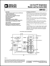 ADM1022 datasheet: Remote Dual Channel Temperature Sensor, Fan Control and Power Good Detection with Serial Interface ADM1022