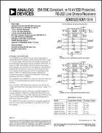 ADM202E datasheet: EMI/EMC Compliant, ±15 kV ESD Protected, RS-232 Line Drivers/Receivers ADM202E