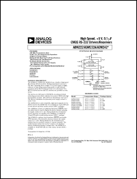ADM232A datasheet: Part of a family of high speed RS-232 line drivers/receivers offering transmission rates up to 200 kB/s ADM232A