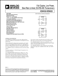 ADM488 datasheet: Low Power, Slew Rate Limited RS-485 ADM488