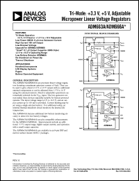 ADM663A datasheet: Tri-Mode: +3.3 V, +5 V, Adjustable Micropower Linear Voltage Regulators ADM663A