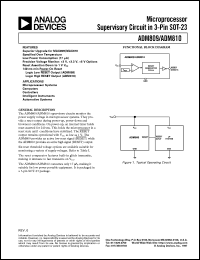 ADM809 datasheet: uProcessor Supervisory Circuit in 3-Pin, SOT-23, Active Low Reset Signal ADM809