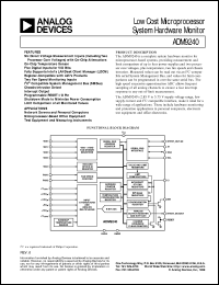ADM9240 datasheet: Complete System Hardware Monitor for uProcessor-Based Systems ADM9240