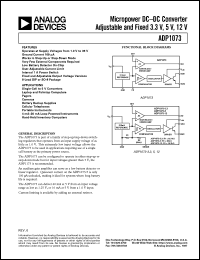 ADP1073 datasheet: Micropower DC-DC Converter Adjustable and Fixed 3.3 V, 5 V, 12 V ADP1073