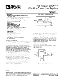 ADP3301 datasheet: High Accuracy anyCAP® 100 mA Low Dropout Linear Regulator ADP3301