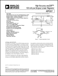 ADP3307 datasheet: High Accuracy anyCAP® 100 mA Low Dropout Linear Regulator ADP3307