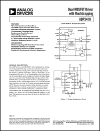 ADP3410 datasheet: Dual MOSFET Driver with Bootstrapping ADP3410