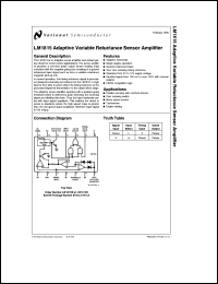 LM1815N datasheet: Adaptive Variable Reluctance Sensor Amplifier LM1815N