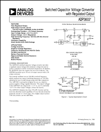 ADP3603 datasheet: Switched Capacitor Voltage Converter w/Regulated Output - up to 50mA ADP3603