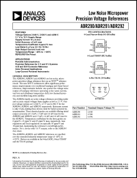 ADR291 datasheet: Precision, Micropower 2.5 V XFET(TM) Reference ADR291