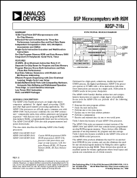 ADSP-2161 datasheet: DSP Microcomputers With ROM ADSP-2161
