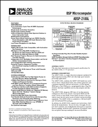 ADSP-2186L datasheet: 16-bit, 40 MIPS, 3.3 v, 2 serial ports, host port, 40 KB RAM ADSP-2186L