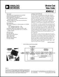 ADV601LC datasheet: Ultra Low Cost Video Codec ADV601LC