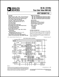 ADV7162 datasheet: 96-Bit, 220 MHz True-Color Video RAM-DAC in 160-pin QFP ADV7162