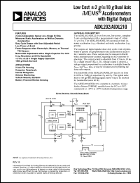 ADXL202 datasheet: 2g dual axis accelerometer with duty cycle outputs ADXL202