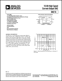 DAC16 datasheet: 16-Bit High Speed Current-Output DAC DAC16