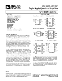 OP113 datasheet: Low Noise, Low Drift Single-Supply Operational Amplifiers OP113