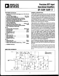 OP15 datasheet: Precision JFET-Input Operational Amplifiers OP15