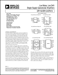 OP213 datasheet: Dual Low Noise, Low Drift Single-Supply Operational Amplifiers OP213