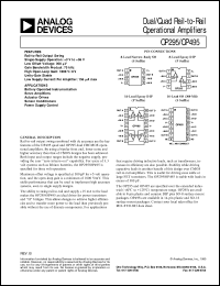 OP295 datasheet: Dual/Quad Rail-to-Rail Operational Amplifiers OP295