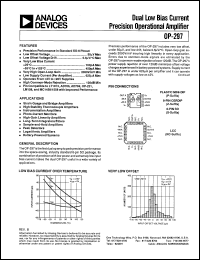 OP297 datasheet: Dual Low Bias Current Precision Operational Amplifier OP297