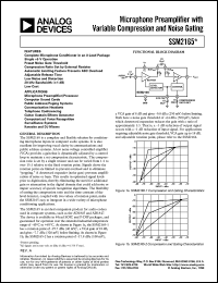 SSM2165 datasheet: Microphone Preamplifier with Variable Compression & Noise Gating SSM2165