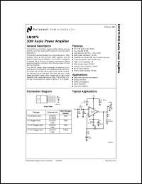 LM1875DWF datasheet: 20-W Audio Power Amplifier LM1875DWF