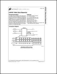 LM1881N datasheet: Video Sync Separator LM1881N