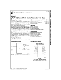 LM1972N datasheet: Micro-Pot 2-Channel 78 dB Audio Attenuator with Mute LM1972N