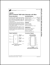 LM1973M datasheet: Micro-Pot 3-Channel 76 dB Audio Attenuator with Mute LM1973M