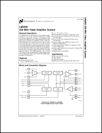 LM2202M datasheet: 230 MHz Video Amplifier System LM2202M