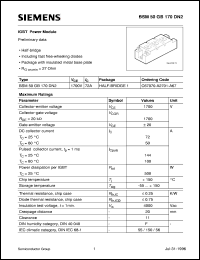 BSM50GB170DN2 datasheet: 1700V/72A IGBT power module BSM50GB170DN2