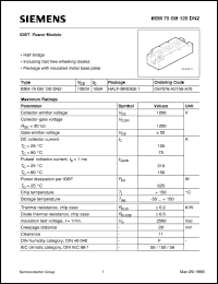 BSM75GB120DN2 datasheet: 1200V/105A IGBT power module BSM75GB120DN2