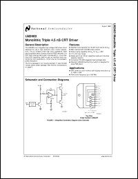 LM2403T datasheet: Monolithic Triple 4.5 CRT Driver LM2403T