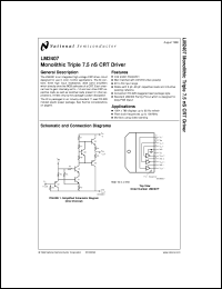 LM2407T datasheet: Monolithic Triple 7.5 nS CRT Driver LM2407T