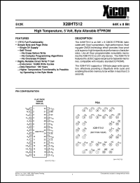 X28HT512D-25 datasheet: 512K (64K x 8bit) high temperature, 5 volt, byte alterable E2PROM X28HT512D-25