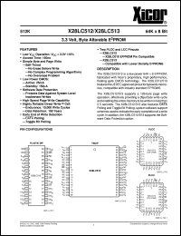 X28LC512J-20 datasheet: 512K (64K x 8bit) 3,3 volt, byte alterable E2PROM X28LC512J-20