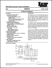 X68C64P datasheet: 64K (8192 x 8bit) E2 Micro-Peripheral X68C64P