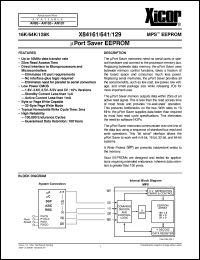 X84161S8I-1,8 datasheet: 16K (MPS EEPROM) mPort Saver EEPROM X84161S8I-1,8