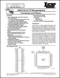 X68C75PMSLIC datasheet: Port expander and E2 memory X68C75PMSLIC