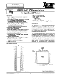 X88C75JSLIC datasheet: Port expander and E2 memory X88C75JSLIC