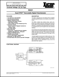 X9221YP datasheet: Dual E2POT nonvolatile digital potentiometer X9221YP
